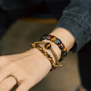 Stacked Tiger's Eye Bracelet for Men & Retro Cat's Eye Multi-Color Bead Bracelet for Women - Unique Boho Style Jewelry
