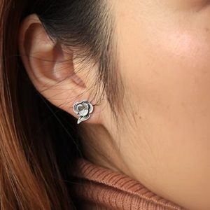 Sterling Silver 925 Thai Relief Ear Studs - Three-Dimensional Auspicious Cloud Design, Multi-Layered Personality Earrings