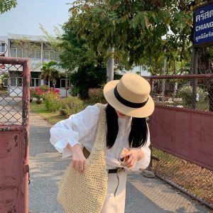 Straw Woven Shoulder Bag for Women - Handmade Summer Casual Tote, Large Capacity, Versatile 2024 Style