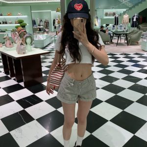Striped A-line Shorts - Playful Casual Summer Style for Women, Perfect for Nautical Looks and Everyday Wear