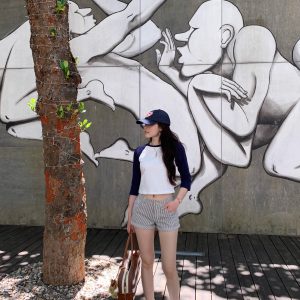 Striped A-line Shorts - Playful Casual Summer Style for Women, Perfect for Nautical Looks and Everyday Wear