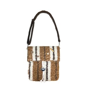 Striped Woolen Shoulder Crossbody Bag - Lazy Versatile Large Capacity Messenger Bag for Everyday Style