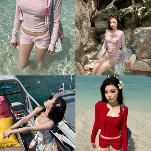 Stunning 4-Color Jacquard Summer Set - Trendy and Elegant Fashion for Your Passionate, Brilliant Style