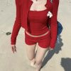 Stunning 4-Color Jacquard Summer Set - Trendy and Elegant Fashion for Your Passionate, Brilliant Style