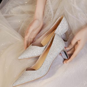 Stunning Crystal Bridal Shoes with Chunky Heels - Dual-Purpose Wedding Shoes for Xiuhe Dress & Comfortable Everyday Wear