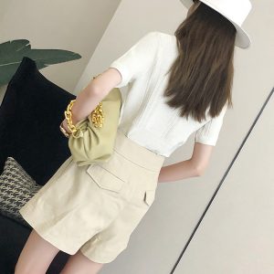 Stylish Roman Chain Waist Casual Shorts for Women - Summer 2023 Fashion, Versatile Design for Everyday Wear
