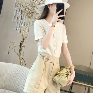 Stylish Roman Chain Waist Casual Shorts for Women - Summer 2023 Fashion, Versatile Design for Everyday Wear