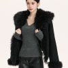 Stylish Urban Fluffy Large Lapel Slim Fit Short Textured Wool Coat for Autumn Winter Fashion