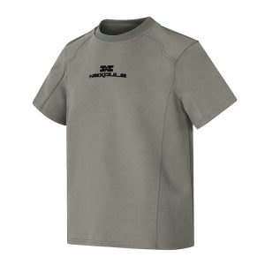 Summer 2025 Short Sleeve Knit Tee - Standard Fit Shoulder Spliced Fitted T-Shirt for Effortless Style