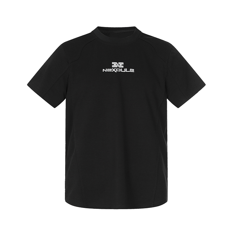 Summer 2025 Short Sleeve Knit Tee - Standard Fit Shoulder Spliced Fitted T-Shirt for Effortless Style
