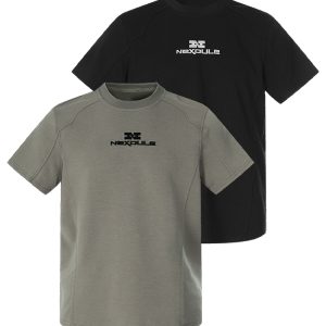 Summer 2025 Short Sleeve Knit Tee - Standard Fit Shoulder Spliced Fitted T-Shirt for Effortless Style
