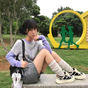 Summer Gray Polka Dot Fake Two-Piece Sports Skirt for Women, Low-Waist Elastic Slim-Fit Yoga Shorts Skirt