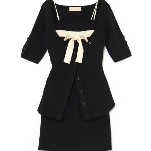 Summer Japanese Sweet Waist-Cinching Knitted Cardigan & Bodycon Skirt Set - Trendy Matching Outfit for Y2K & Korean Style Fashion