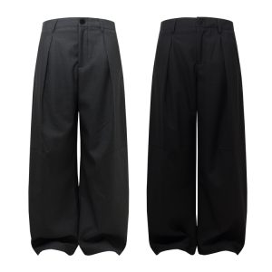 Summer Korean Style Trendy Loose-Fit Wide-Leg Trousers - Straight-Cut Casual Pants for Effortless 90s-Inspired Fashion