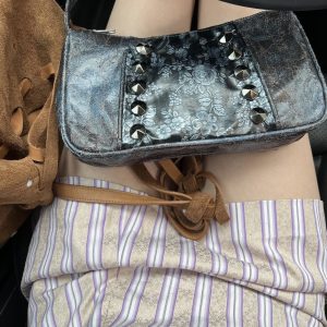 Summer Minimalist Retro Jacquard Textured Purple Slimming Striped Mini Skirt - Y2K Fashion Trend