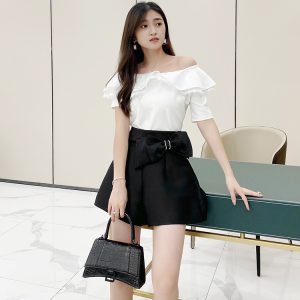 Summer Off-Shoulder Lace Ruffled Top for Women - Stylish Fitted Blouse, Versatile European Fashion