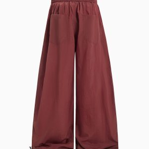 Summer Pleated Straight Loose Cargo Pants for Outdoor Adventure, Windproof Sports Trousers, Casual 90s Style