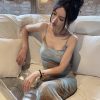 Summer Tie-Dye Strapless Bodycon Long Dress for Women - Slim Waist-Cinching Design, Perfect for Vacations and Hot Days