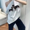 Summer White Off-Shoulder Sausage Dog T-Shirt - Slimming Short Sleeve Top, 90s Inspired, Versatile Casual Fashion