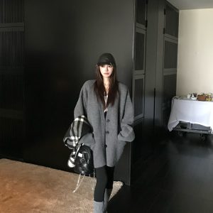 Sunset Harbor Knitted Cardigan Sweater for Women, Loose Shawl Style, Cozy Spring & Winter Layering, Casual Fashion Essential