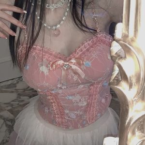 Sweet and Flirty Slim Fit Lace Camisole for Women - Square Design Summer Layering Top