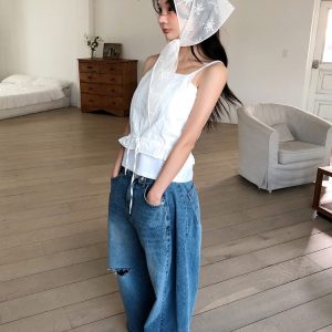 Sweet Lace Sheer Mesh Multifunctional Square Towel - Korean Style Accessory for 90s-Inspired Fashion and Y2K Aesthetic
