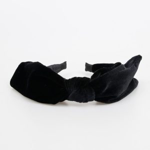 Sweet Velvet Big Bow Black Ribbon Headband - Korean Style, Cute Fashion Accessory for Women and Girls
