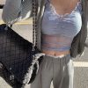 Sweet Yin V-Neck Slim Fit Knitted Lace Camisole Top with Chest Support - Cute Loli Style