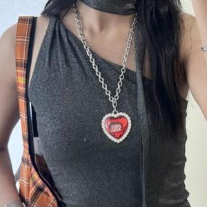 Sweetheart Cool Heart Necklace - Personalized Creative Collarbone Chain, Versatile Niche Design for Sweaters & Y2K Fashion Accessories