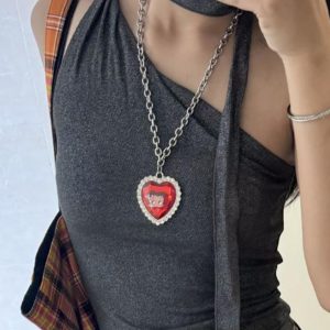 Sweetheart Cool Heart Necklace - Personalized Creative Collarbone Chain, Versatile Niche Design for Sweaters & Y2K Fashion Accessories