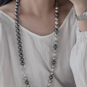 Tahitian Pearl Necklace for Women - Light Luxury Clavicle Chain, Elegant Design for Chic and Minimalist Style