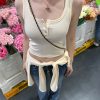 Tencel Two-Piece Set: Basic Style Tank Top and Cardigan in Nude - Comfortable Fit for Everyday Wear