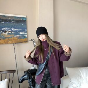 Textured Black PU Leather Culottes for Women - Urban Casual Fashionista Style with Elastic Waist - Versatile Y2K Chic