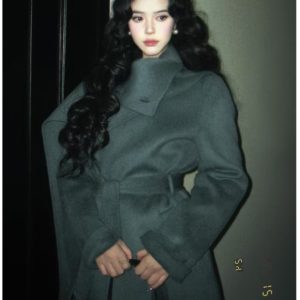 Thigh-Length Double-Sided Wool Coat with Scarf Collar – Trendy High-End Mid-Length Fashion Outerwear