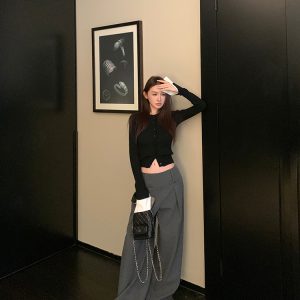 Three-Dimensional Wide-Leg Hip-Enhancing Casual Pants - Fashion Pioneer 380G Suit for Trendy 90s Y2K Style
