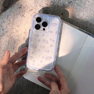 Transparent Summer Phone Case for iPhone 15 Pro Max - Hand-Painted Ginkgo Design, Two-in-One Soft Shell, Niche Aesthetic Style