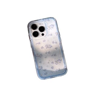 Transparent Summer Phone Case for iPhone 15 Pro Max - Hand-Painted Ginkgo Design, Two-in-One Soft Shell, Niche Aesthetic Style