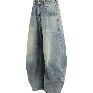Trendy American Retro Distressed Denim Jeans - Summer Curved Knife Pants for Women, Thin & Fashionable, 90s Y2K Inspired Style