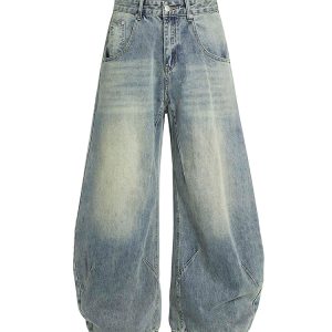 Trendy American Retro Distressed Denim Jeans - Summer Curved Knife Pants for Women, Thin & Fashionable, 90s Y2K Inspired Style