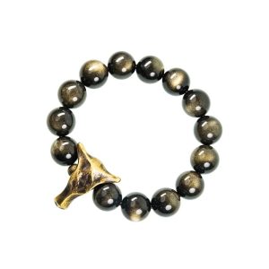 Trendy Cat Eye Obsidian Bracelet for Women and Men - Versatile Retro Niche Wrist Accessory, Perfect for Fashion Enthusiasts