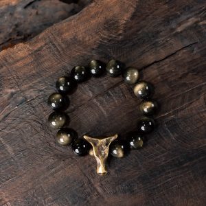 Trendy Cat Eye Obsidian Bracelet for Women and Men - Versatile Retro Niche Wrist Accessory, Perfect for Fashion Enthusiasts