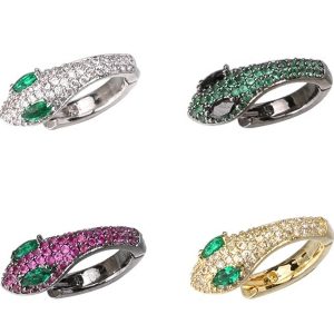 Trendy Colorful Snake-Shaped Ear Clips for Women, Unique Statement Earrings for Fashion Lovers