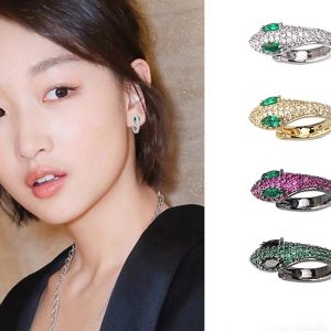 Trendy Colorful Snake-Shaped Ear Clips for Women, Unique Statement Earrings for Fashion Lovers