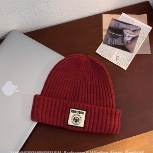 Trendy Knitted Wool Hat for Women - Versatile Warm Autumn Winter Accessory for Big Heads, Flattering Fit, Cozy Cold Weather Wear