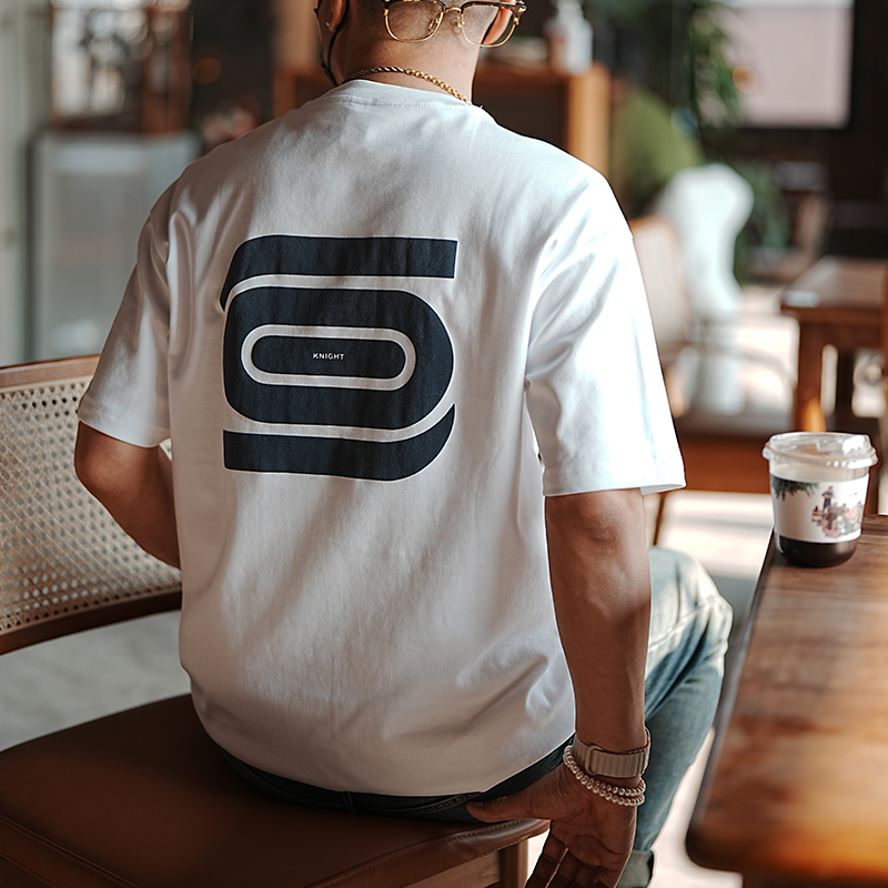 Trendy Letter Print Loose Short-Sleeve T-Shirt for Men - Spring 2023 Casual Versatile Base Shirt, Urban Style, Fashion Essential