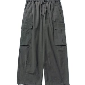 Trendy Men's Cargo Pants, Wide-Leg Straight Cut, American Vibe, Japanese Casual Style, Functional Fashion for Modern Looks
