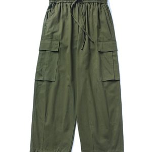 Trendy Men's Cargo Pants, Wide-Leg Straight Cut, American Vibe, Japanese Casual Style, Functional Fashion for Modern Looks