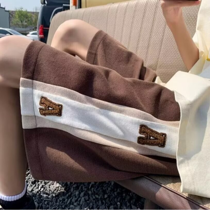 Trendy Patchwork Sports Shorts for Men and Women - Loose Mid-Length Basketball Shorts, Summer American Casual 5-Point Style