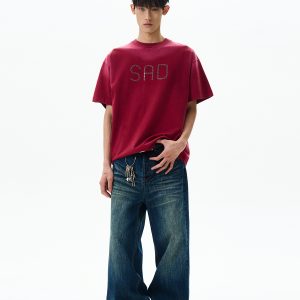 Trendy Retro Barn Style Short-Sleeve T-Shirt for Women - American High Street Clean Fit Letter Design Top