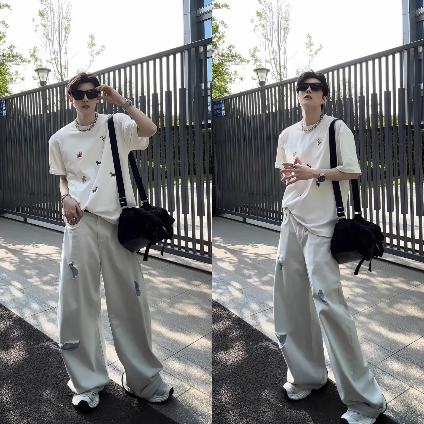 Trendy Ripped Denim Long Pants for Summer - Casual Loose Fit, Versatile High-End Design, American Style Fashion
